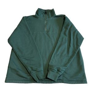 Berne Green Quarter Zip Pullover Sweatshirt Size L